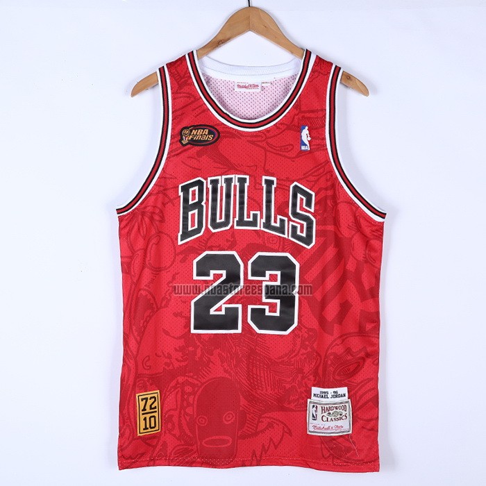 Camiseta Chicago Bulls Michael Jordan NO 23 Mitchell & Ness Hebru Brantley Rojo